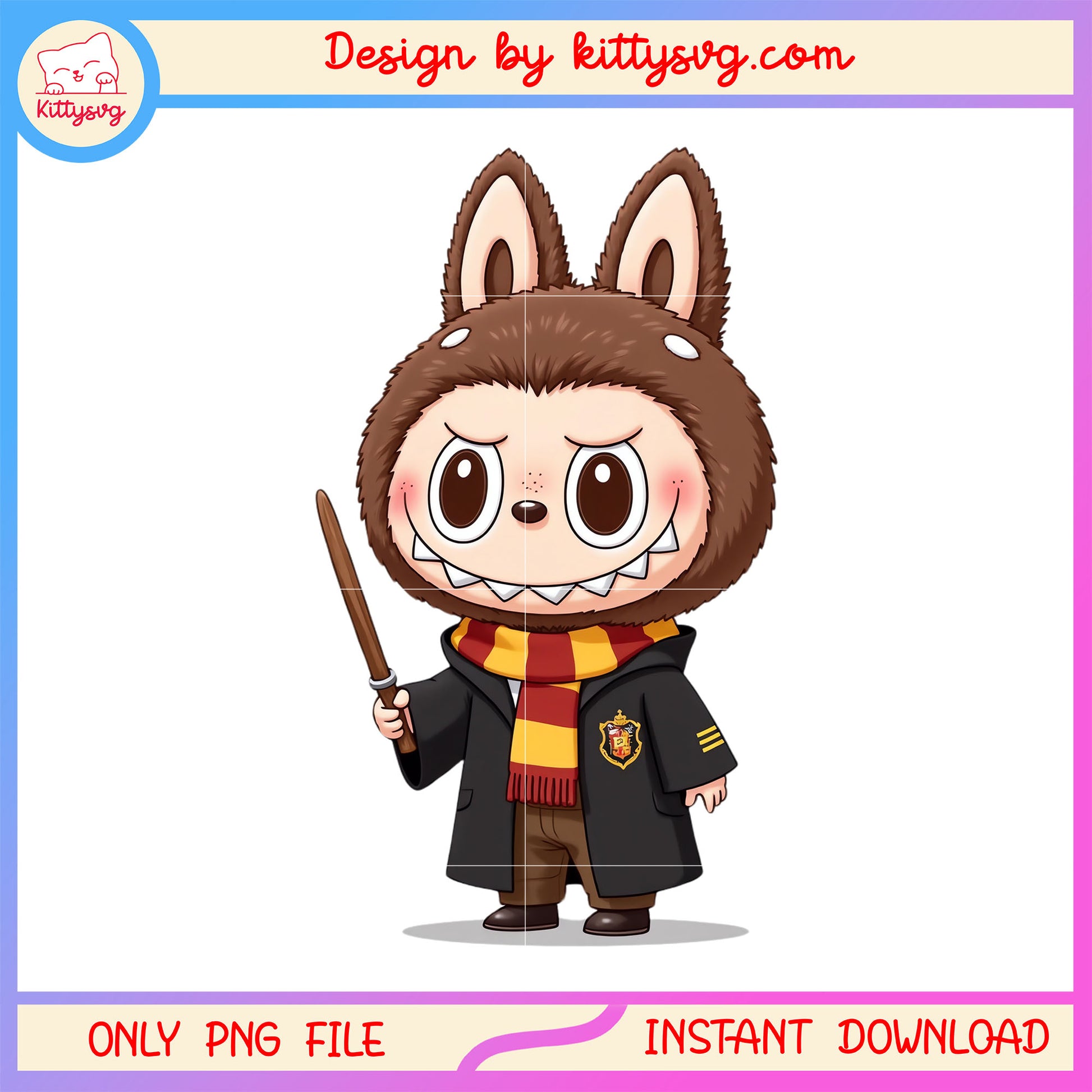 Labubu cosplay harry potter doll design png, labubu toy png