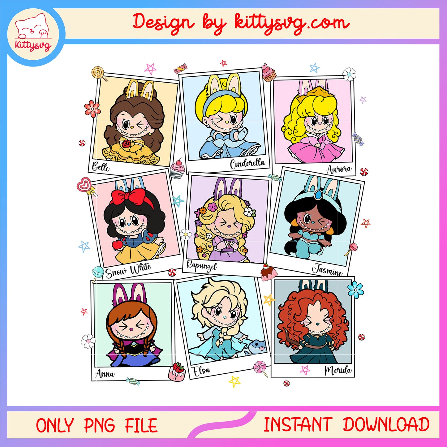 Labubu disney princess costume collage png, disney princess cartoon png