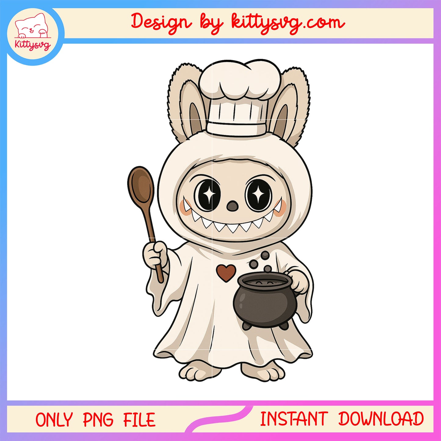 Labubu drawing ghost chef doll drawing design png, labubu drawing png