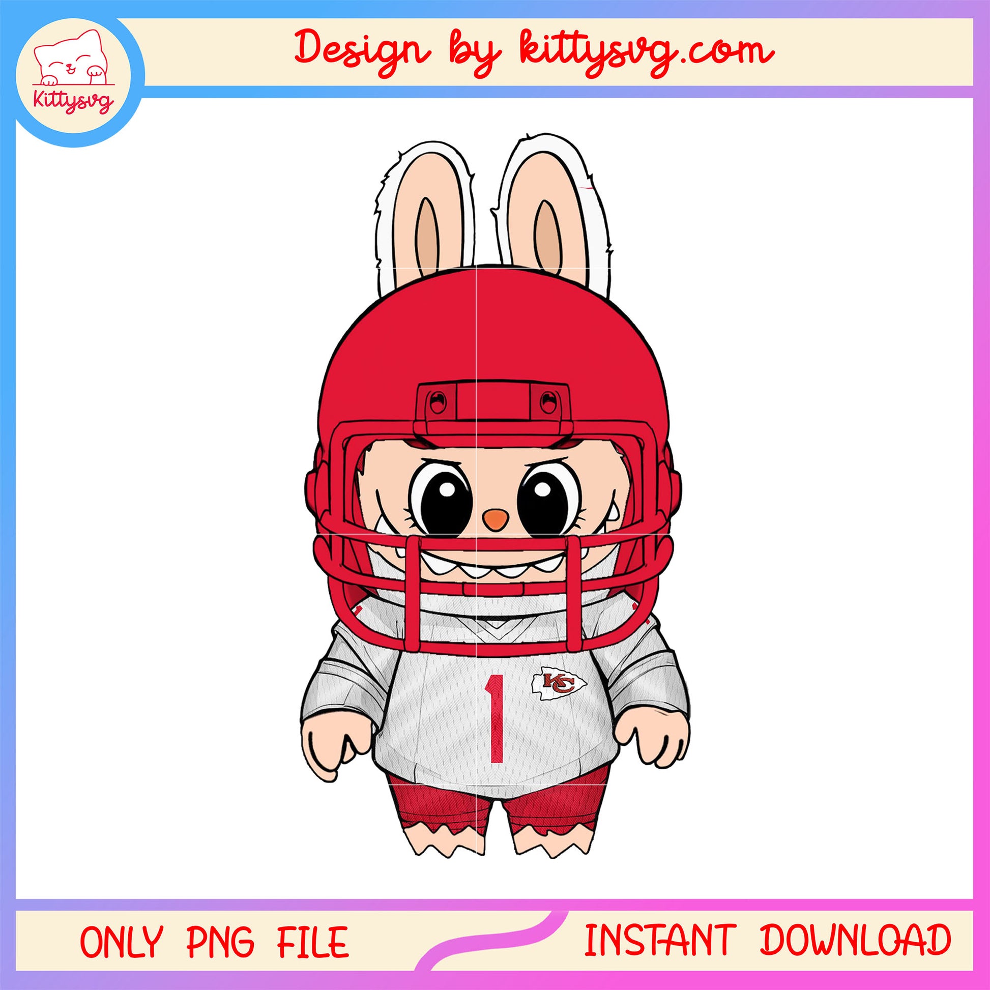 Labubu kansas city chiefs costume design png, ncaa png