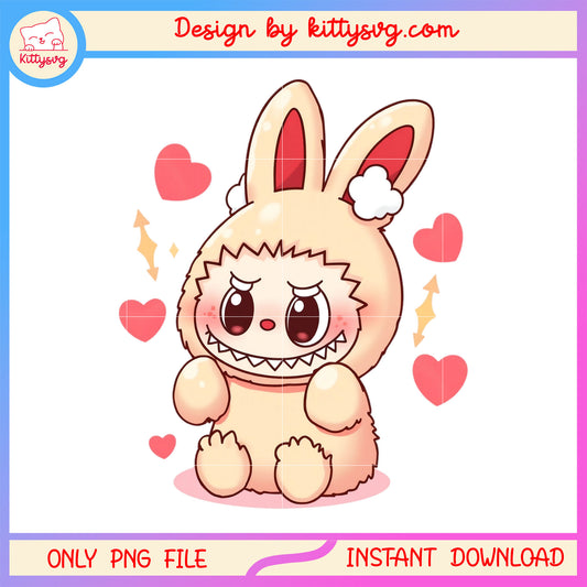 Labubu series cute heart design png, labubu doll png, labubu png