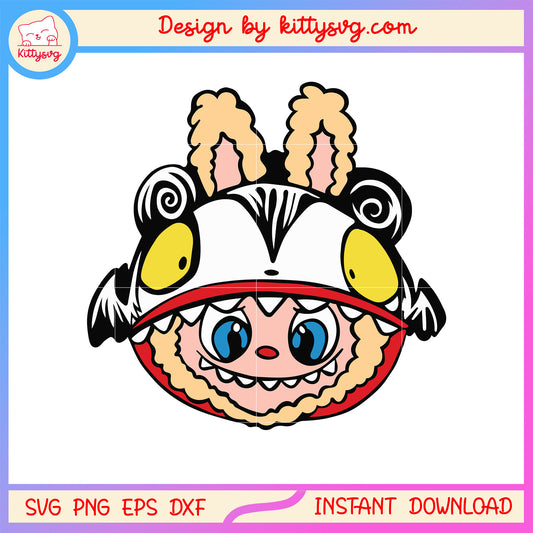 Labubu the lion head design svg, halloween costume svg