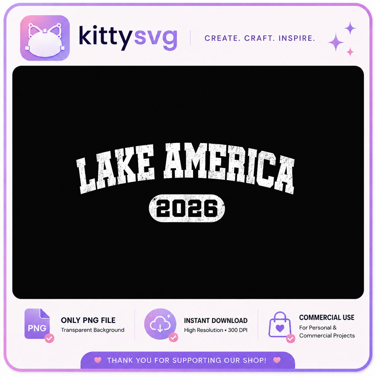 Lake America 2026 PNG, Retro Lake Life PNG, Summer Lake PNG