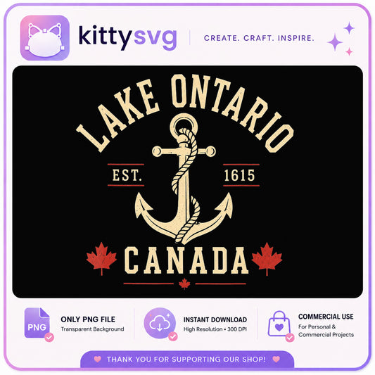 Lake Ontario Canada PNG, Anchor Vintage PNG, Canada Day PNG