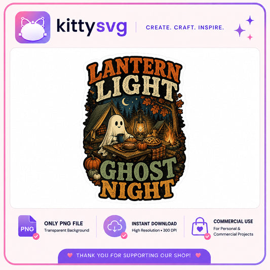 Lantern Light Ghost Night PNG, Halloween Camping Ghost PNG, Spooky PNG