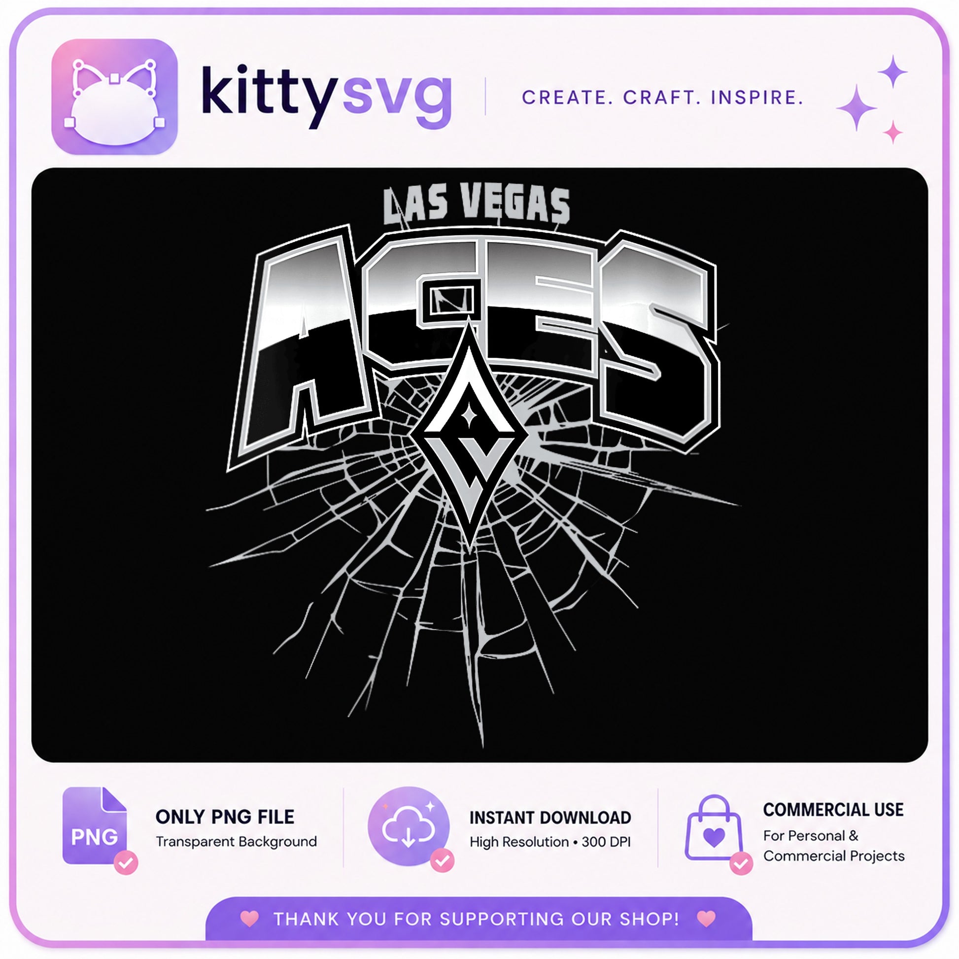 Las Vegas Aces PNG, WNBA Basketball Team Logo, Sports PNG