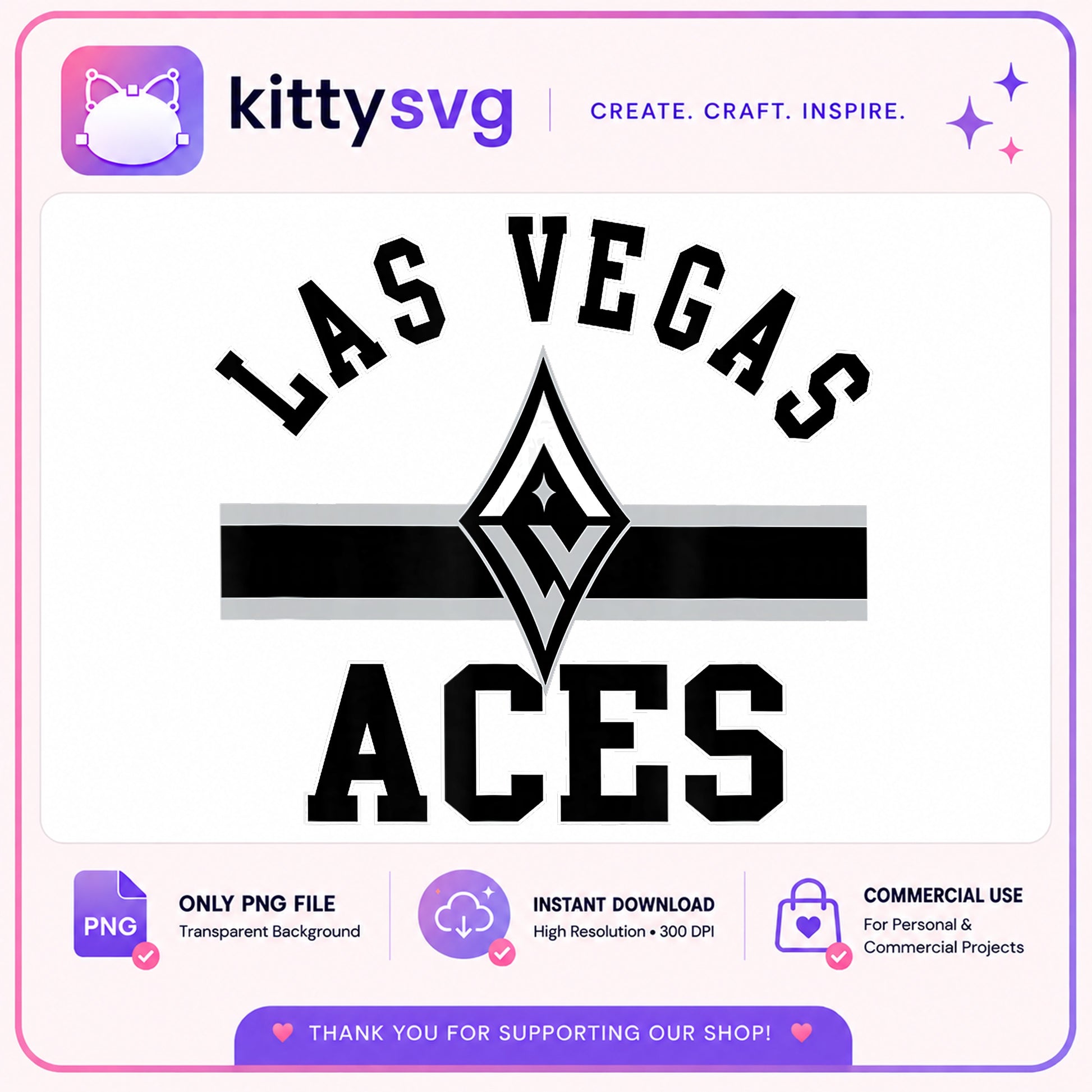 Las Vegas Aces PNG, WNBA Basketball Team PNG, Sports Clipart PNG
