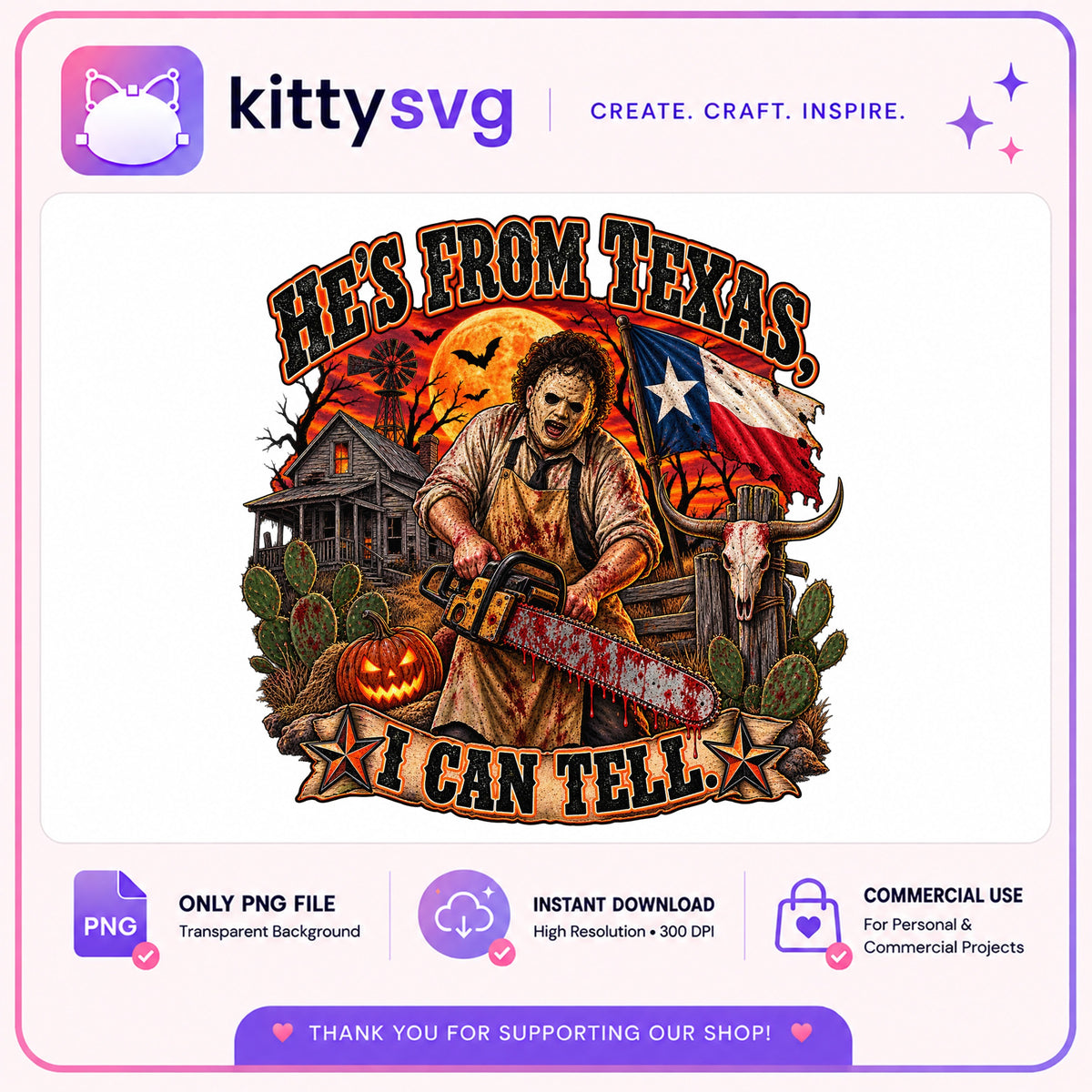 Leatherface Hes From Texas PNG, Horror Halloween PNG, Chainsaw PNG