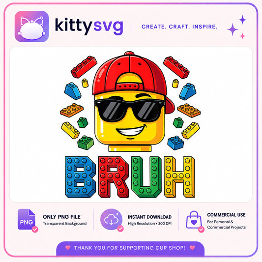 Lego Bruh PNG, Building Blocks Cool Boy PNG, Funny Kids PNG