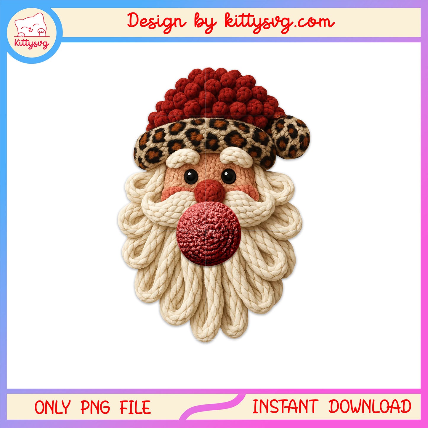 Leopard santa claus bubblegum patchwork png, santa clause png