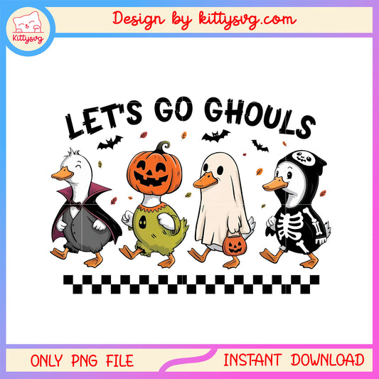 Let's go ghouls goose png, halloween costume ideas png, the goose png