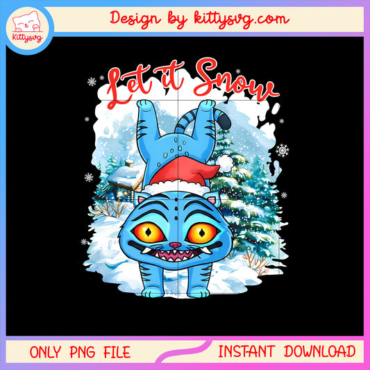 Let it snow derpy tiger kpop christmas png, x'mas png