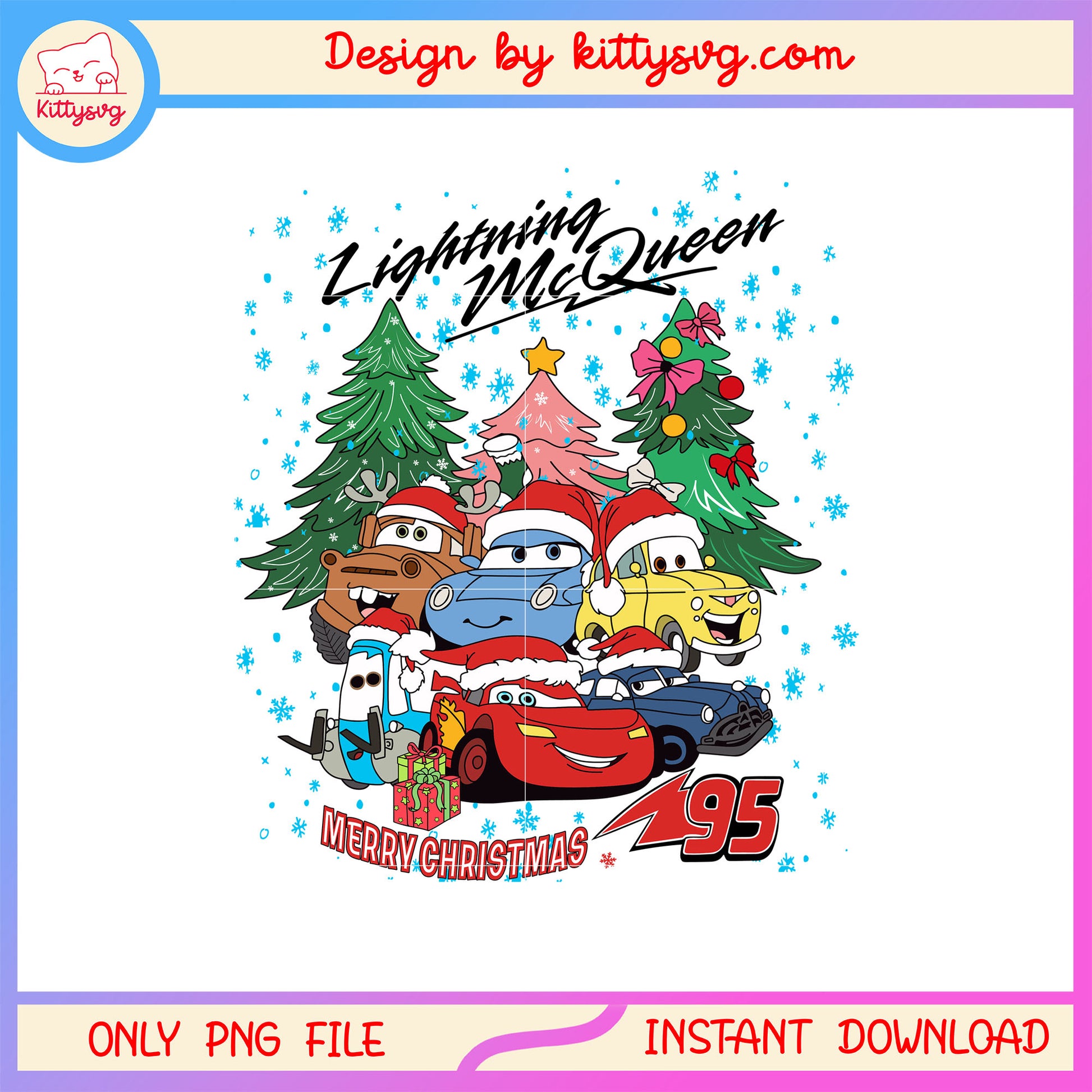 Lightning mc queen merry christmas tree png, disney cars png
