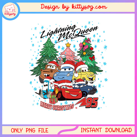 Lightning mc queen merry christmas tree png, disney cars png