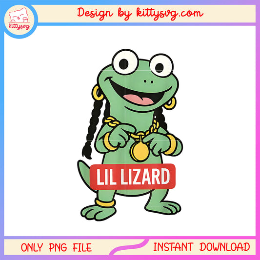 Lil lizard girl funny design png, hehe lizard meme​ png
