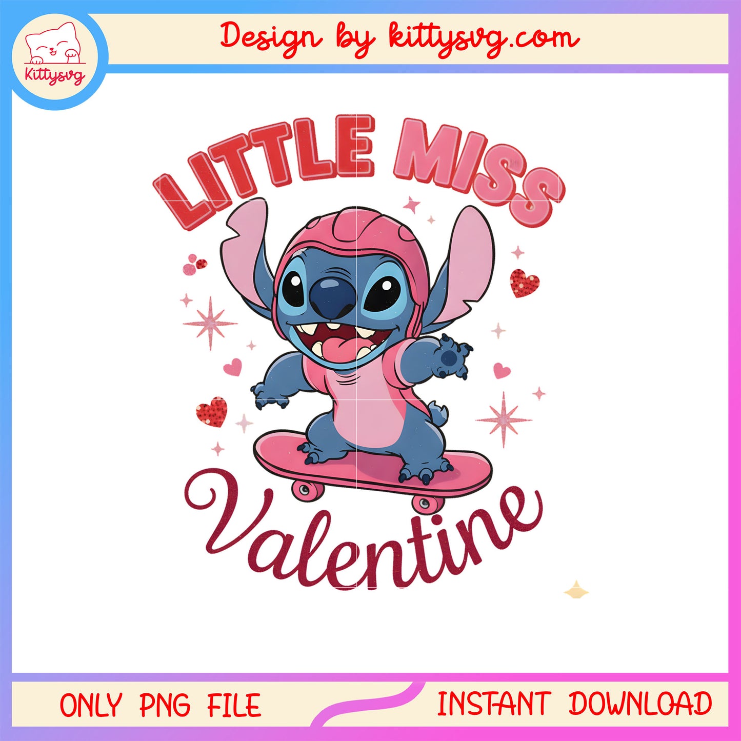 Litte miss stitch valentine png, stitch valentines day​​ png