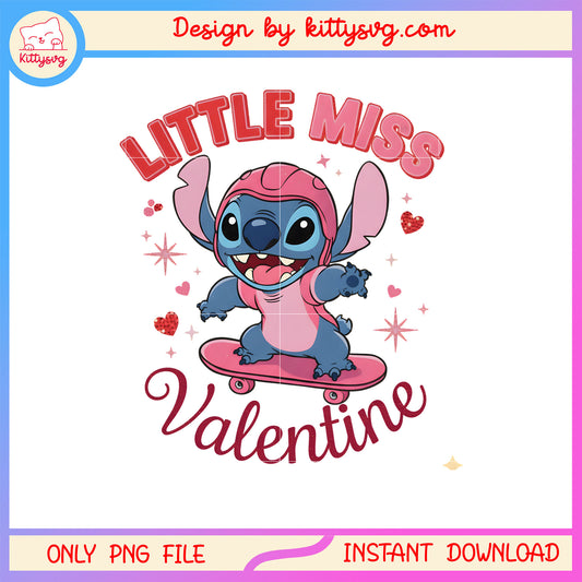 Litte miss stitch valentine png, stitch valentines day​​ png
