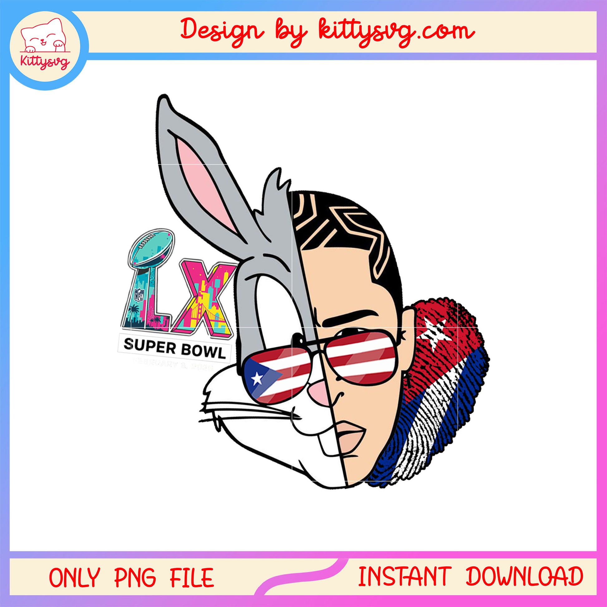 Lix super bowl half face png, bad bunny face​ png, benito bowl png