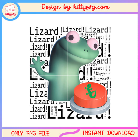 Lizard lizard lizard button meme png, lizard laughing meme​ png