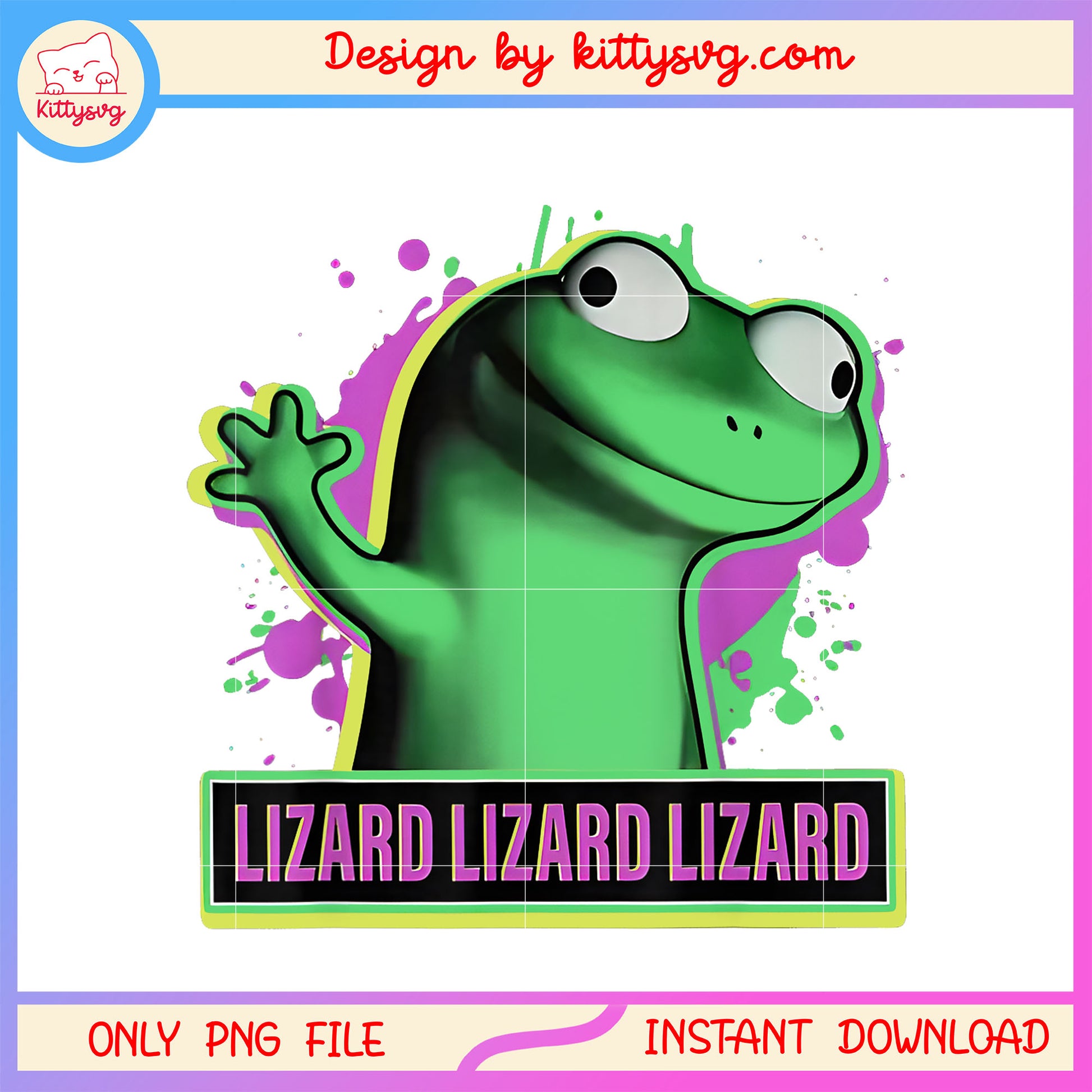 Lizard lizard lizard watercolor png, hehe lizard meme​ png