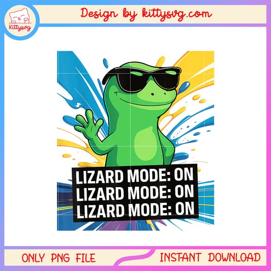 Lizard mode on watercolr design png, lizard meme​ png, trending png