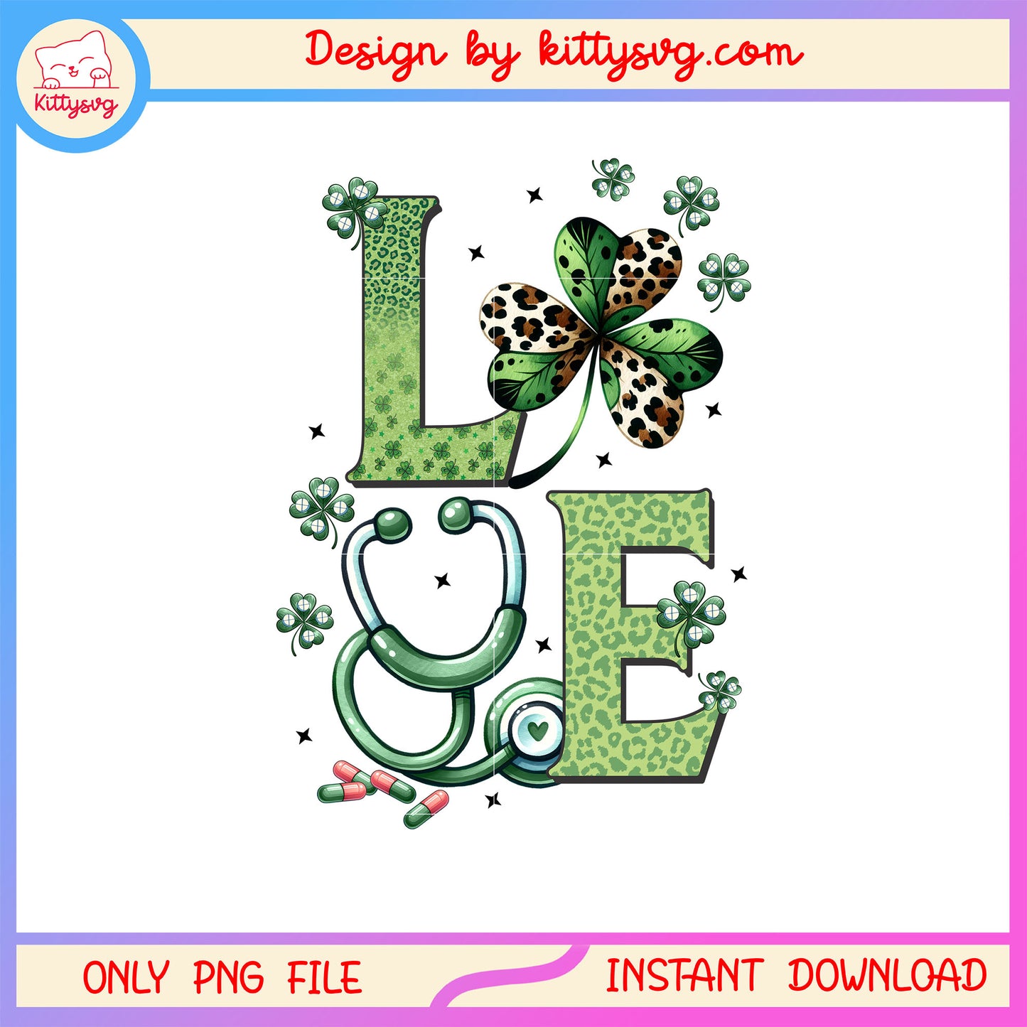 Love decor clover patrick png, st patrick's day clover png