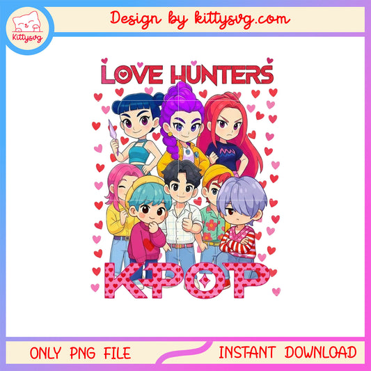 Love kpop demon hunters valentine png,  kpop demon hunters png