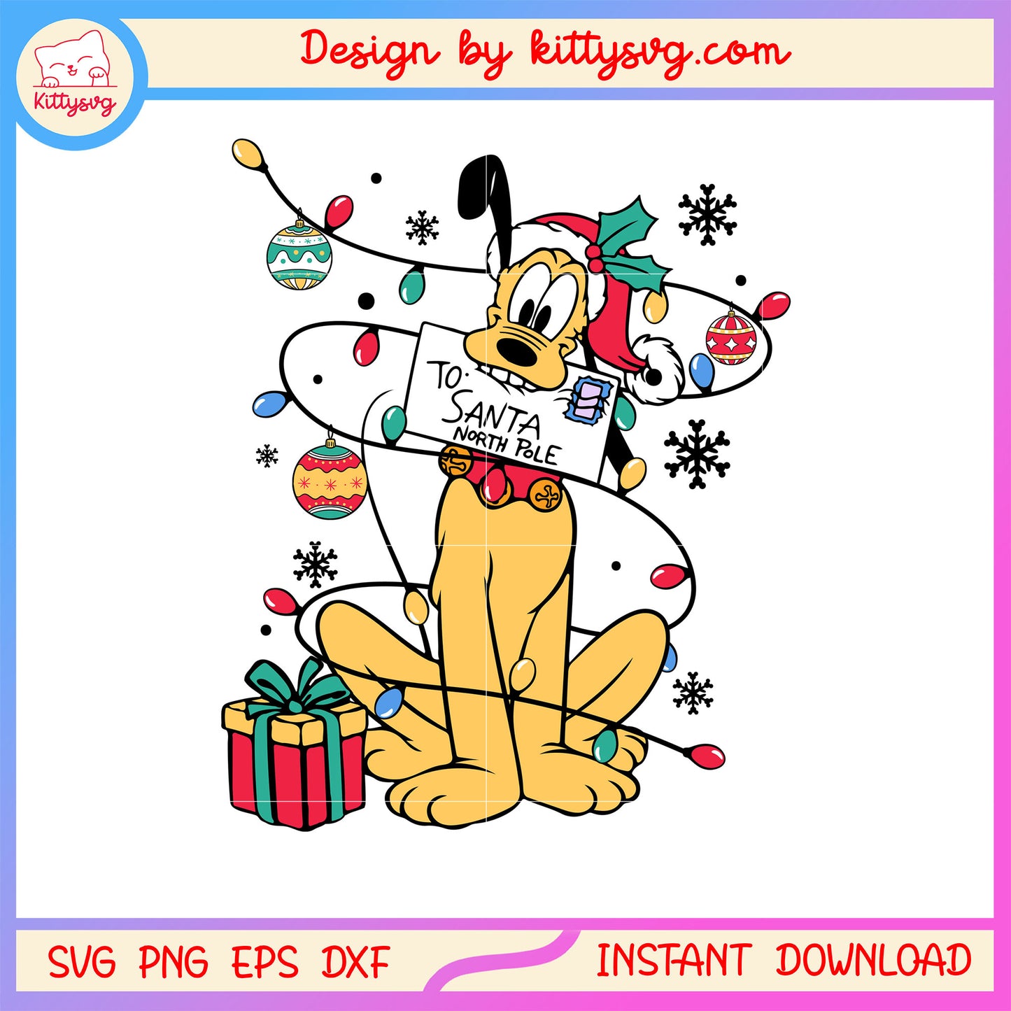Lovely to santa north pole pluto disney svg, pluto character svg