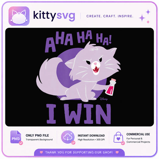 Lucifer Cat Cinderella PNG, Disney Funny Cat I Win PNG, Disney PNG