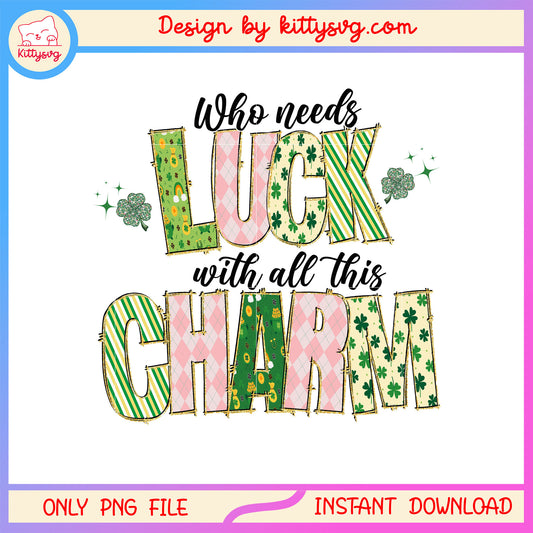Luck charm cute patrick png, st patrick's day luck png