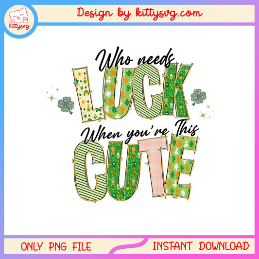 Luck cute decorate patrick png, st patrick's day luck png