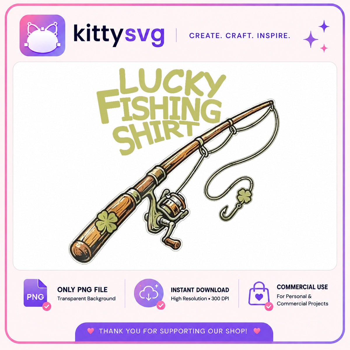 Lucky Fishing Shirt PNG, St Patricks Day Fishing PNG, Shamrock PNG