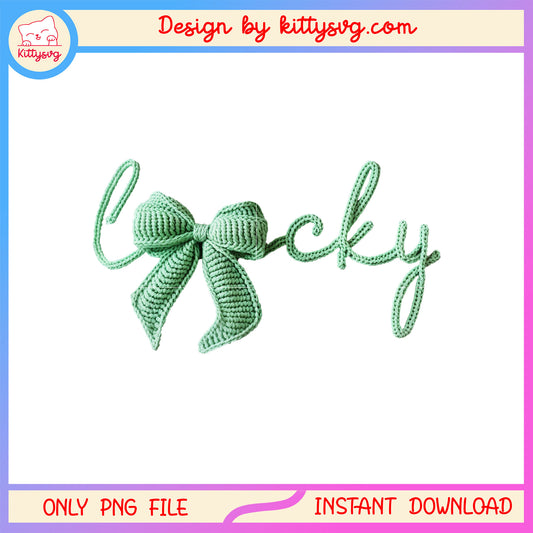 Lucky bow green sticker png, get lucky st patrick's day​​ png