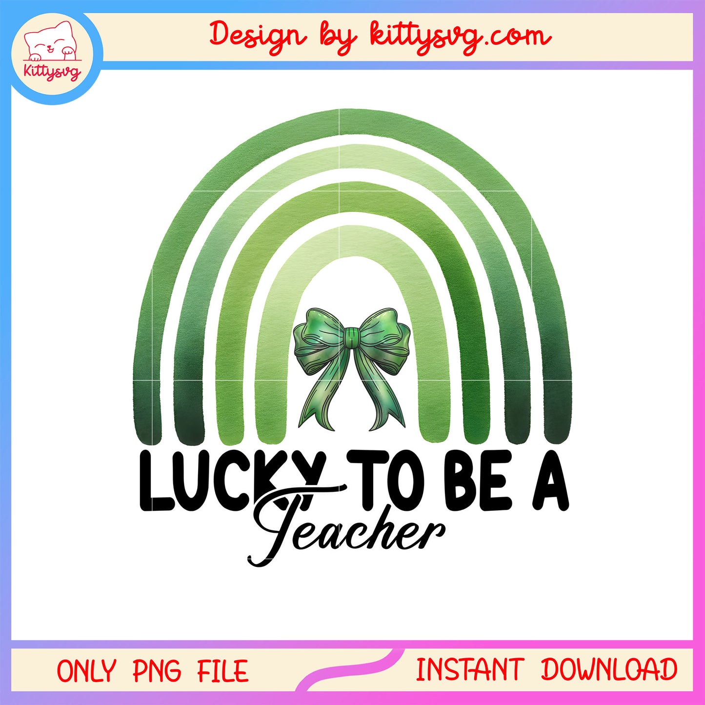 Lucky bow teacher sticker png, st. patrick's day sticker png