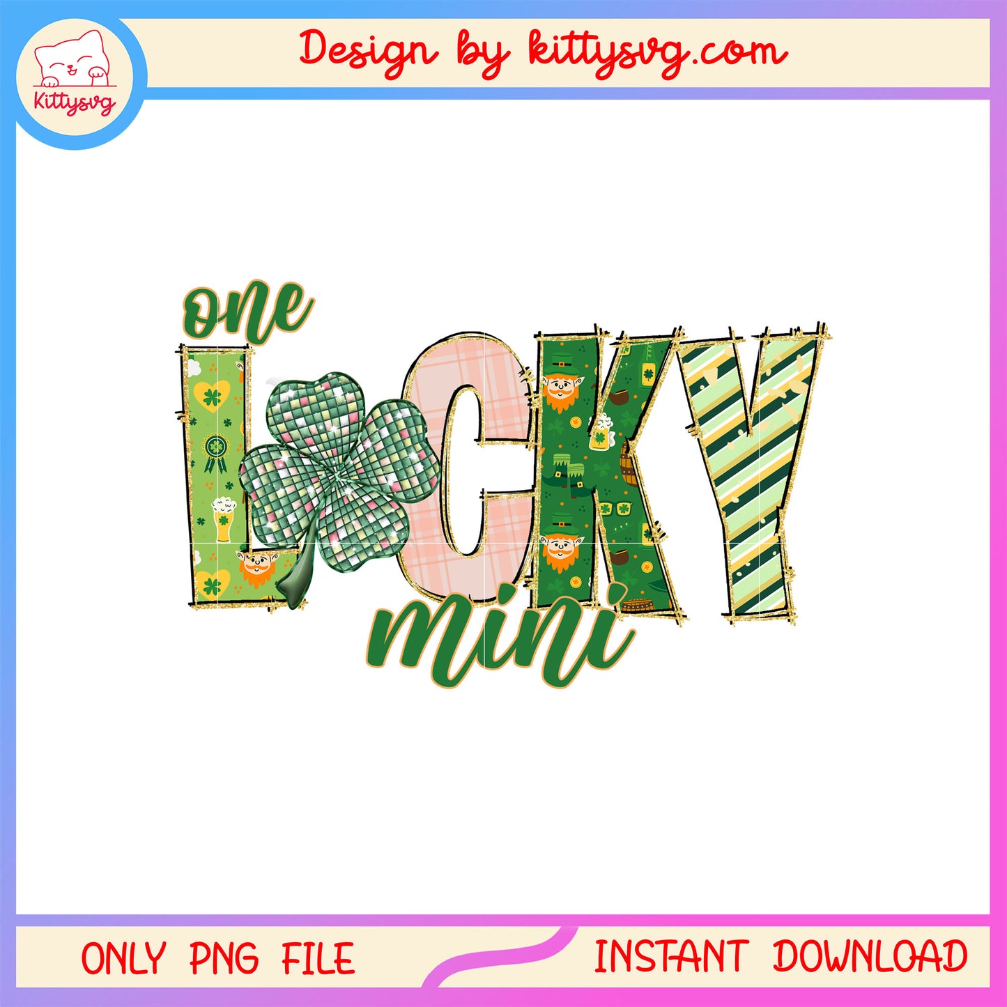 Lucky cute decorate patrick png, st patrick's day lucky charms png