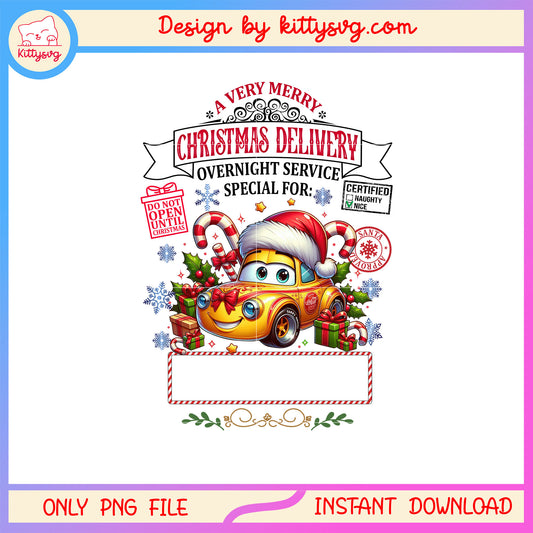 Luigi very merry christmas delivery png, luigi cars disney png