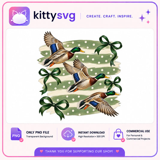 Mallard Duck With Coquette Bow PNG, Duck Hunting PNG, Wild Duck PNG