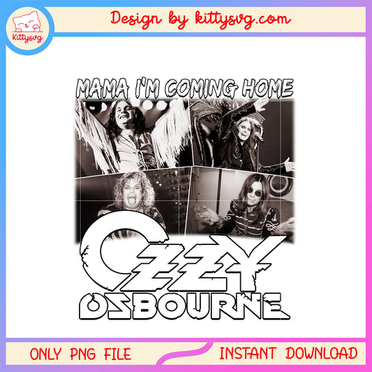 Mama i'm coming home ozzy osbourne black white png, ozzy osbourne died png