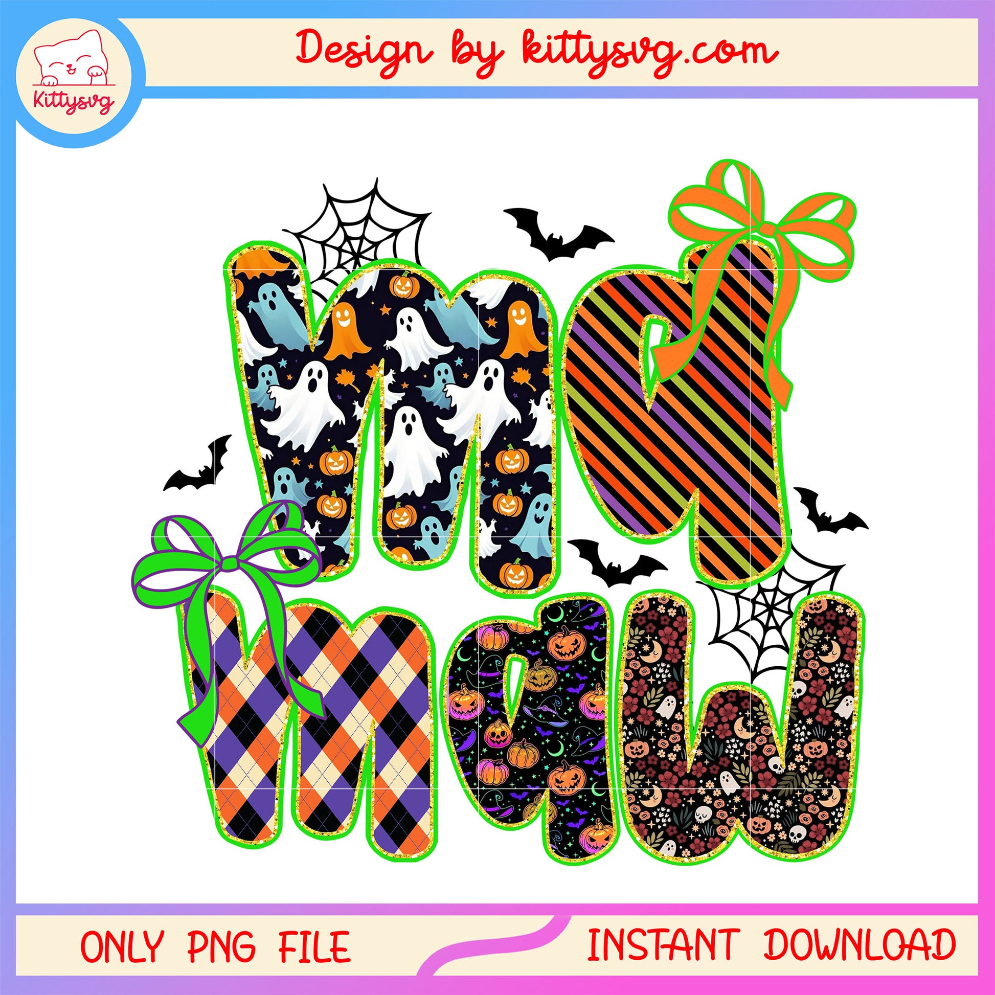 Mamaw horror ghost design png, halloween font png, horror ghost png