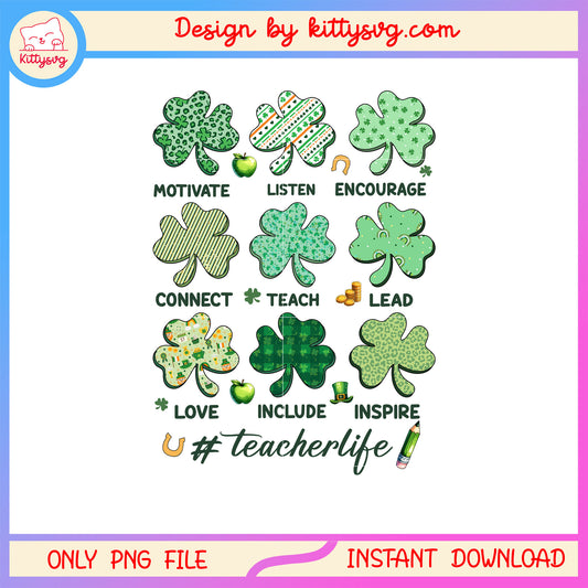 Many vignette clover green png, st patrick's day clover png