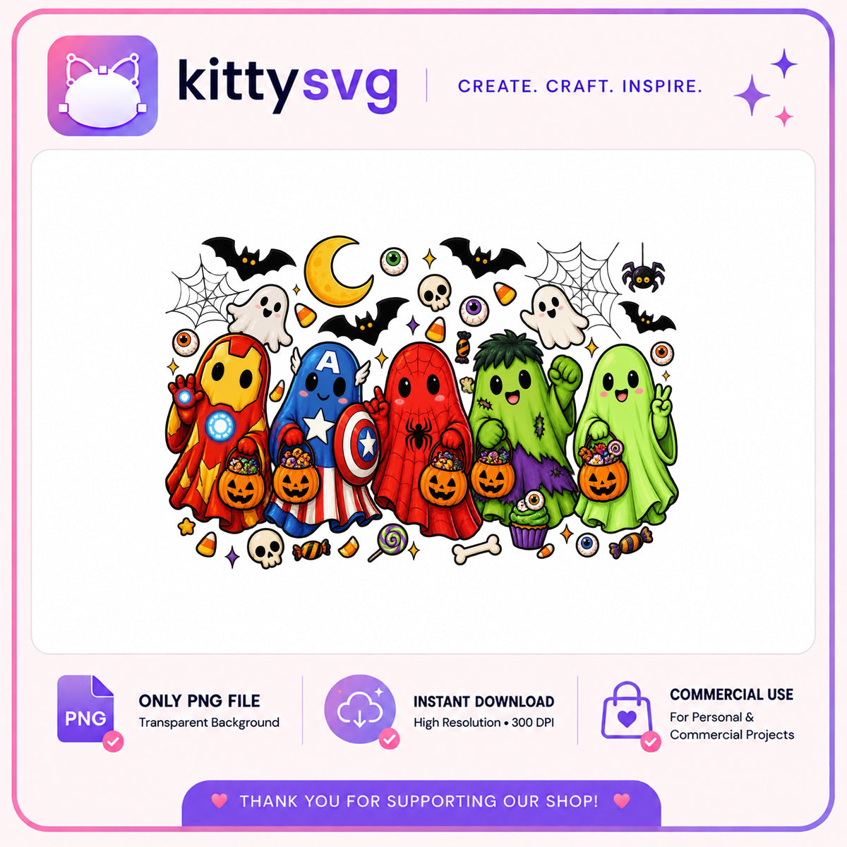 Marvel Ghost Halloween PNG, Superhero Trick Or Treat PNG, Halloween PNG