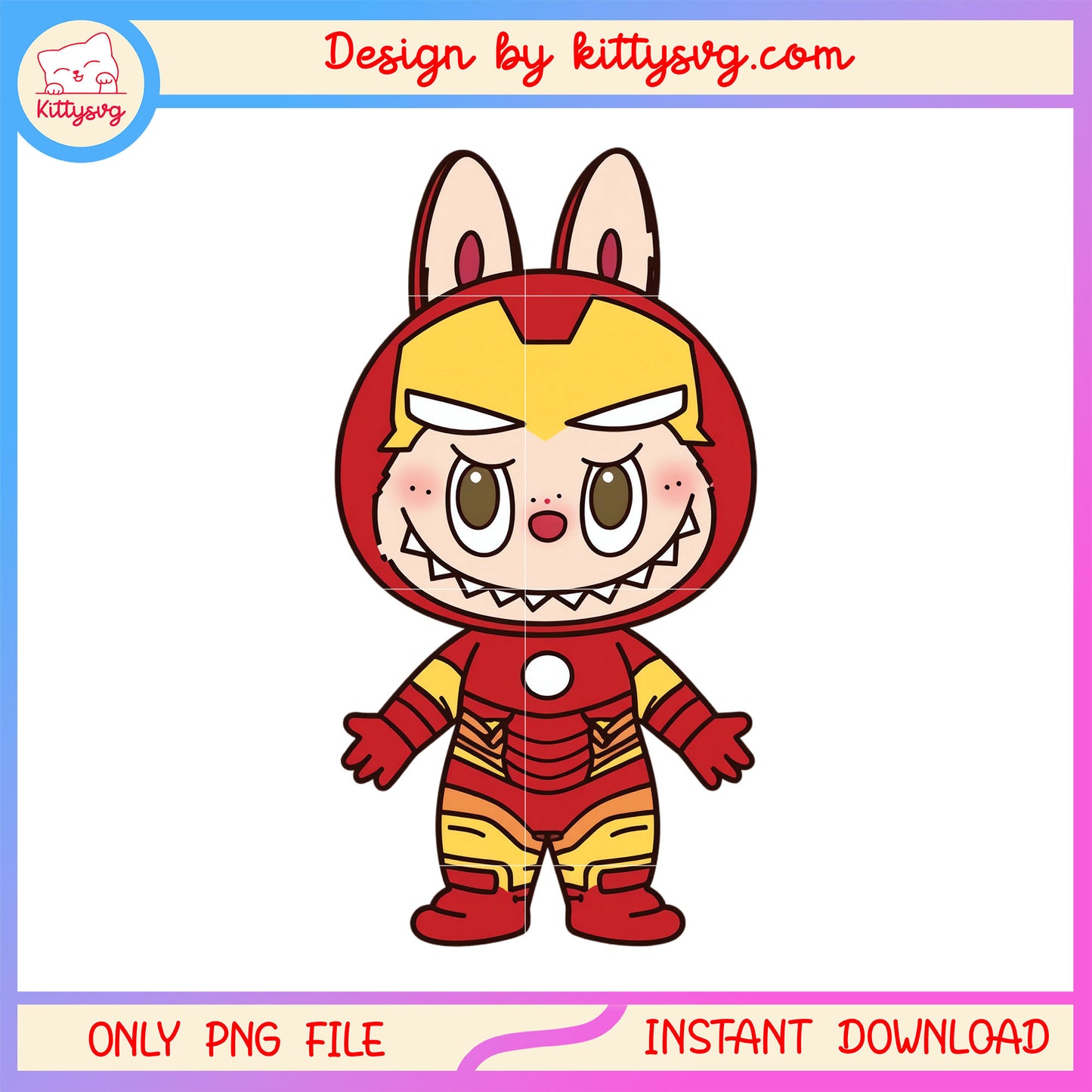 Marvel comics iron man labubu costume design png, labubu costume png
