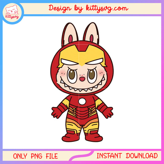 Marvel comics iron man labubu costume design png, labubu costume png