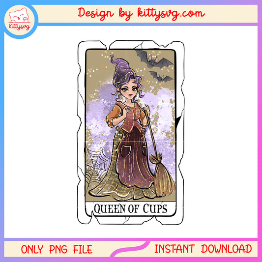 Mary sanderson queen of cups halloween tarot card png, halloween png