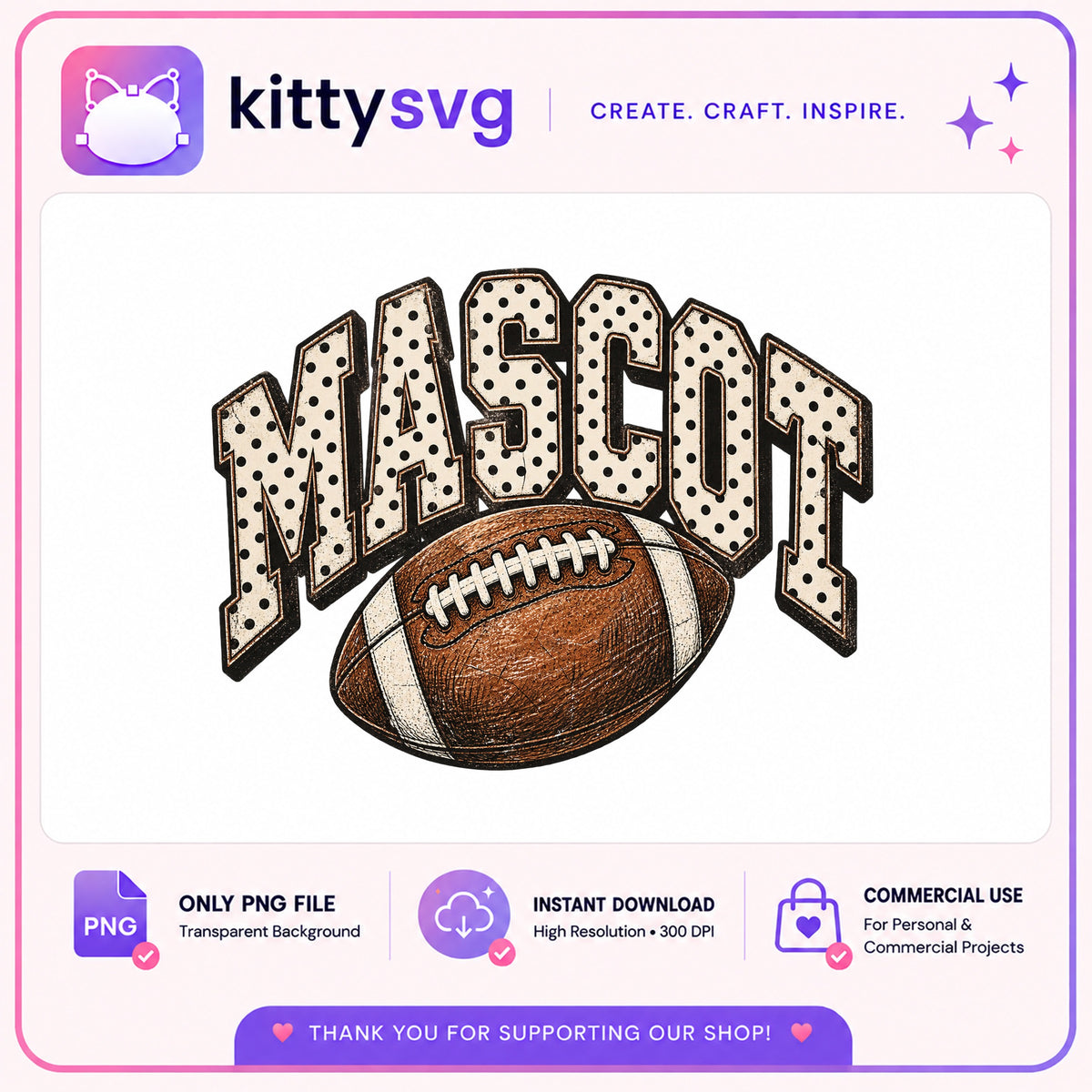 Mascot Football PNG, Game Day Sublimation PNG, Football Team PNG