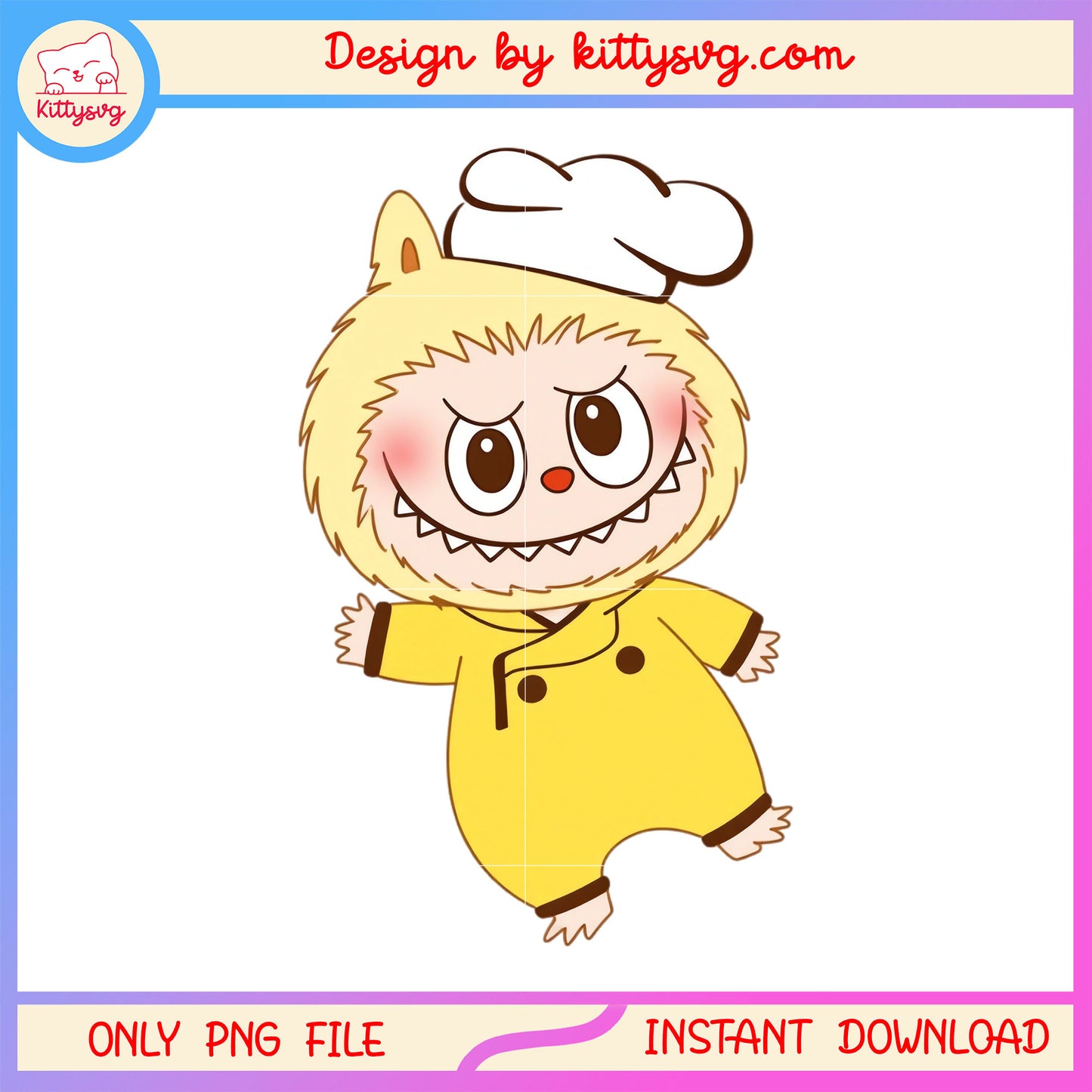 Masterchef labubu doll design png, labubu toy png, labubu monster png