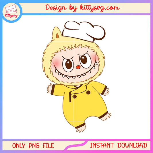 Masterchef labubu doll design png, labubu toy png, labubu monster png