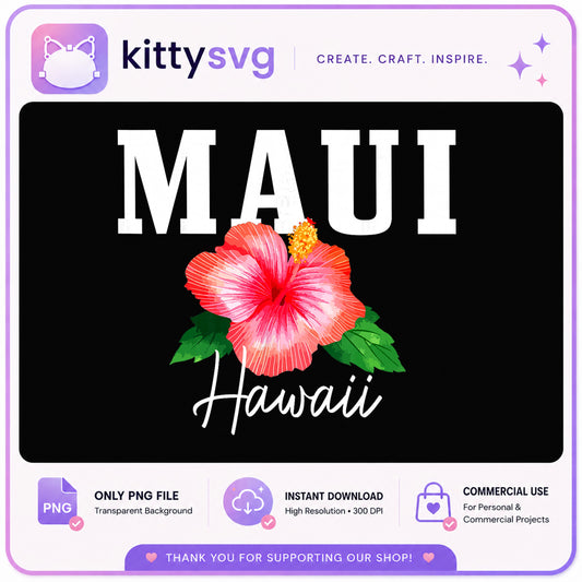 Maui Hawaii PNG, Hibiscus Flower Hawaii PNG, Tropical Summer PNG
