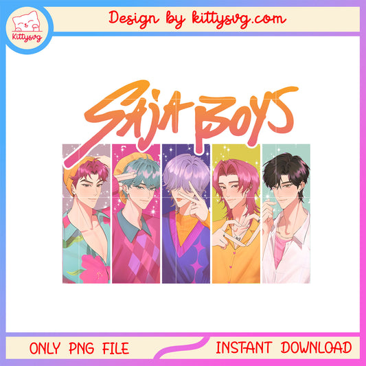 Members of saja boys band design png, demon hunters png