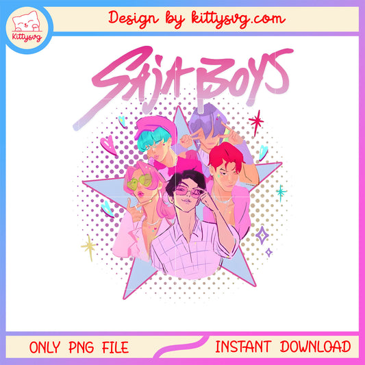 Members of saja boys design png, boy band kpop png, saja boys png